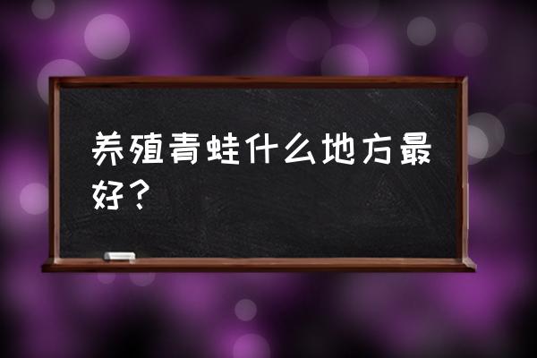 养殖青蛙场地怎样选址 养殖青蛙什么地方最好？