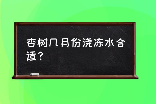 山东苗木越冬水什么时候浇 杏树几月份浇冻水合适？