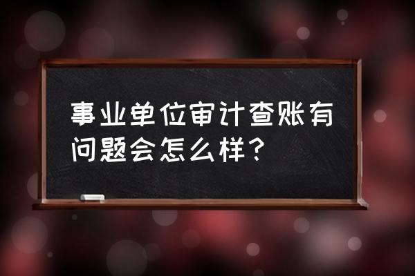 扶贫审计有问题会处理人吗 事业单位审计查账有问题会怎么样？