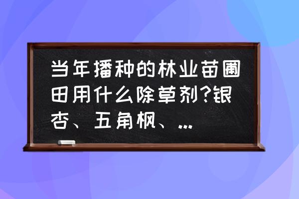 苗圃用什么除草剂最好 当年播种的林业苗圃田用什么除草剂?银杏、五角枫、皂角、白榆、黄柏，苗前用哪些除草剂?苗后用哪些除草剂？