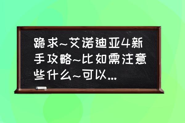 艾诺迪亚416格背包怎么修改 跪求~艾诺迪亚4新手攻略~比如需注意些什么~可以少走弯路？