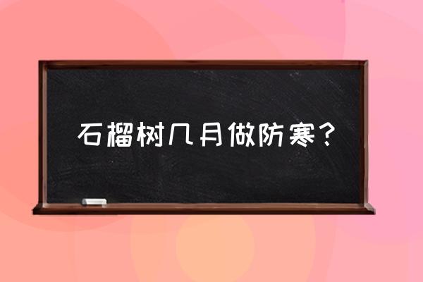 苗木伤口冻伤怎么补救 石榴树几月做防寒？