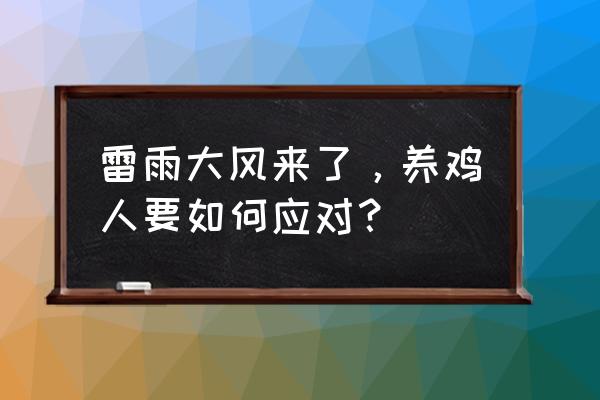 蚂蚁庄园补钙时间表 雷雨大风来了，养鸡人要如何应对？