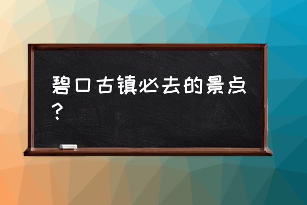 文县碧口古镇游玩攻略一日游 碧口古镇必去的景点？