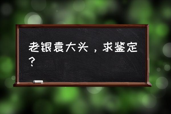 老银鉴定方法 老银袁大头，求鉴定？