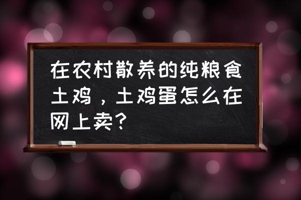 鸡蛋销售的渠道有哪些 在农村散养的纯粮食土鸡，土鸡蛋怎么在网上卖？