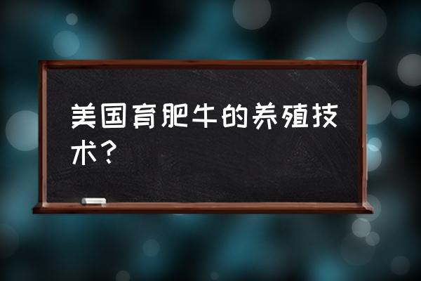 养肉牛技术和饲养方法 美国育肥牛的养殖技术？