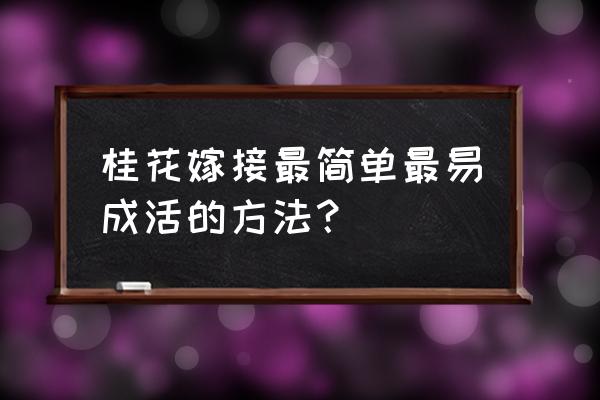 嫁接粗树最简单的方法 桂花嫁接最简单最易成活的方法？