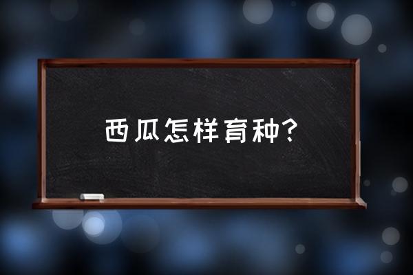 西瓜籽可以晒干留种吗 西瓜怎样育种？