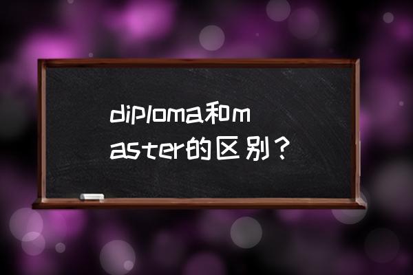 英国master申请过程 diploma和master的区别？