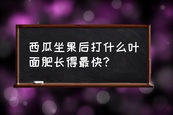 西瓜挂果期需要施什么肥料 西瓜坐果后打什么叶面肥长得最快?